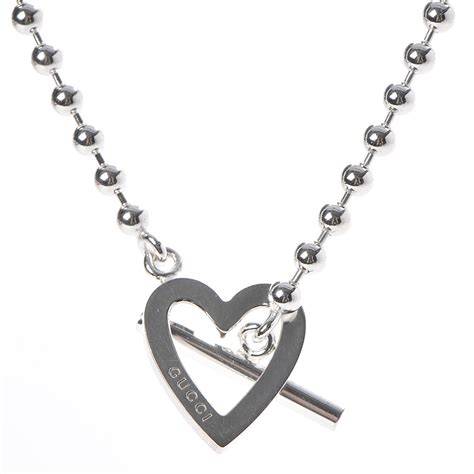 gucci heart necklace cheap|gucci sterling silver heart necklace.